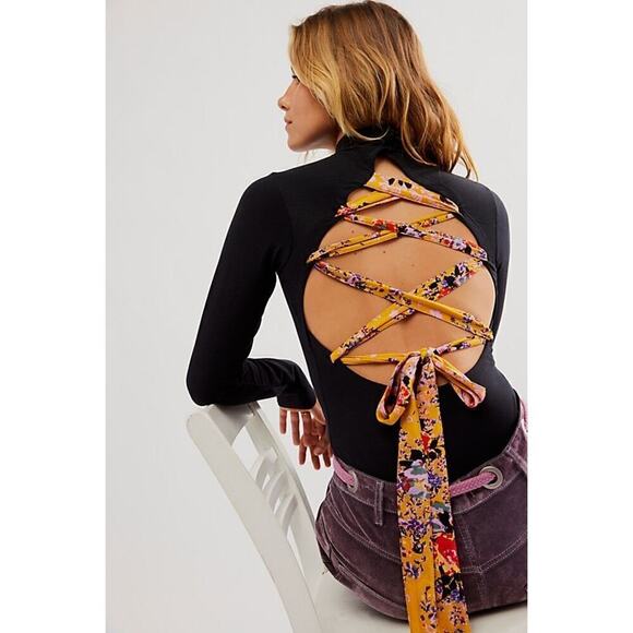 NWOT Free People Straps In The Back in Black size SML - Picture 2 of 8